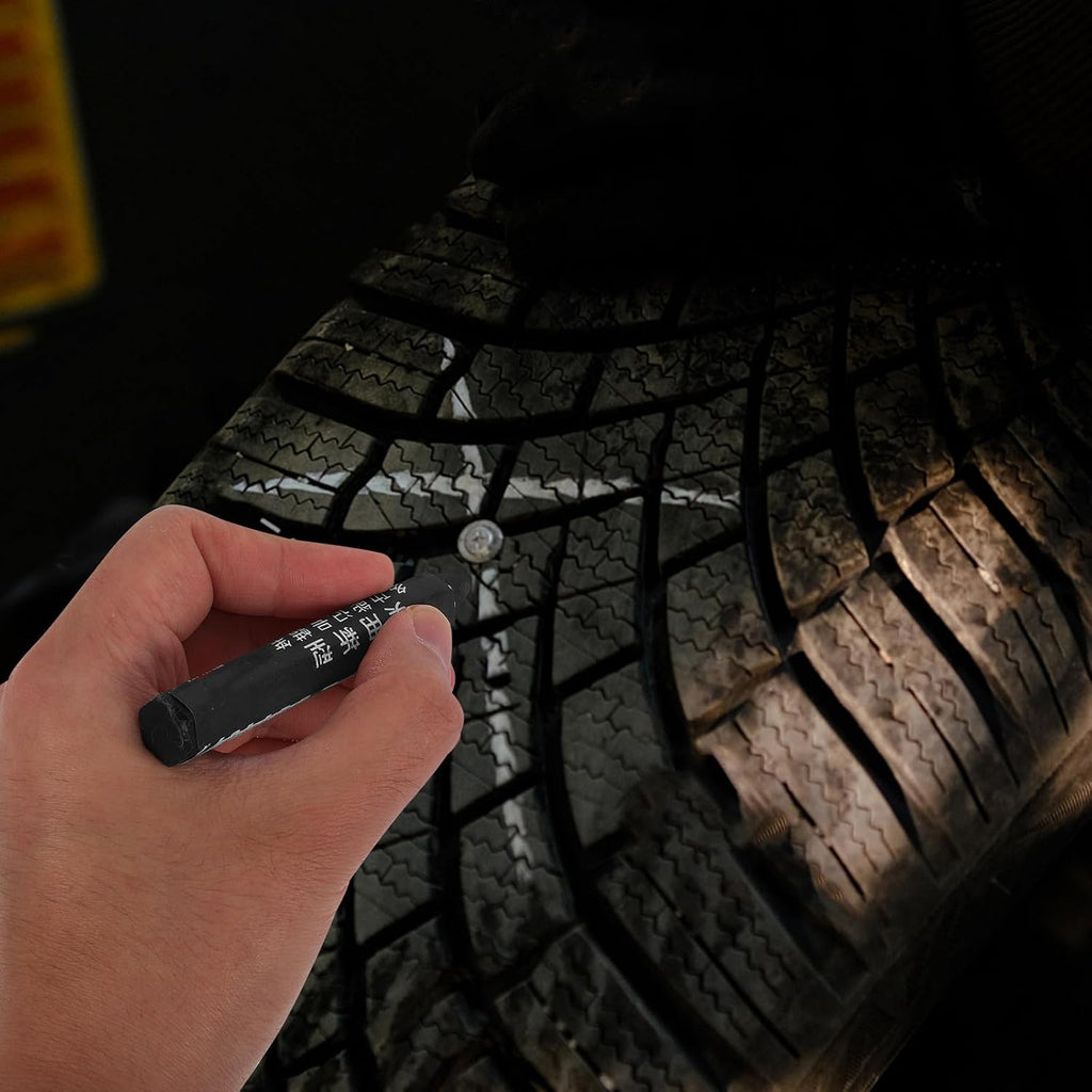 Hemoton 6pcs Black Wax Marker Pens for Car Tire Repair Marking Weather Resistant Tire Repair Marking Pens