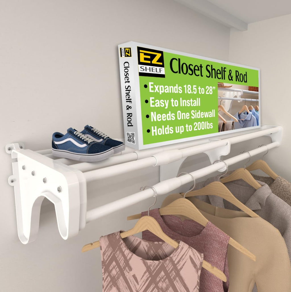 ez shelf - closet shelf with hanging rod, main product view