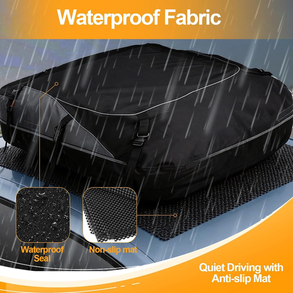 20 Cuft Rooftop Cargo Carrier,Soft Shell Roof Box with Lock,Straps&Storage Bag