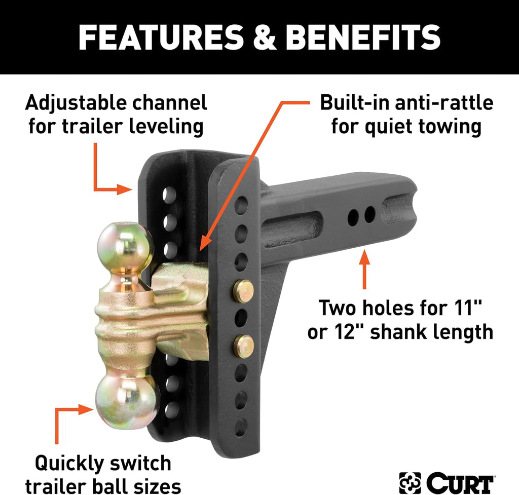 Curt 45902 Adjustable Channel-Mount Ball Mount
