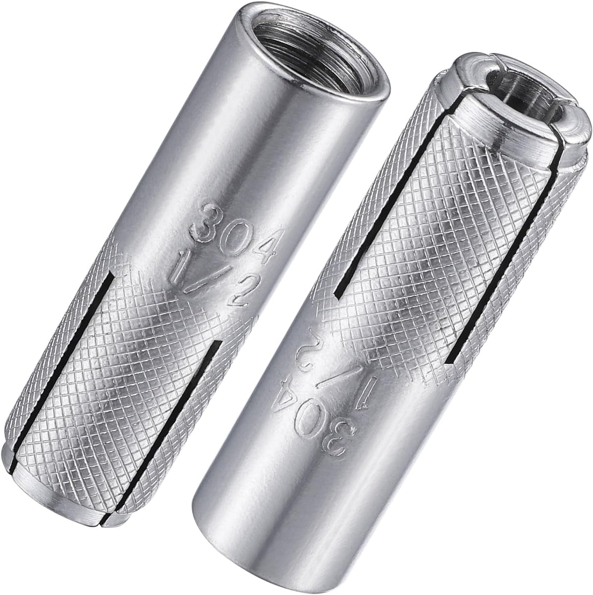 Wensilon 1/2"-13 Premium Stainless Steel Drop in Anchors Assortment, Knurled