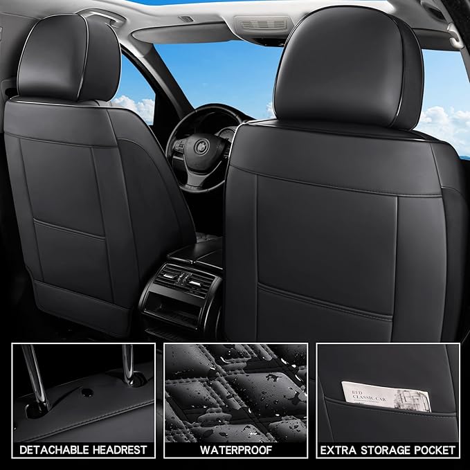Car Seat Covers Full Set, Leather Seat Covers - Image 7