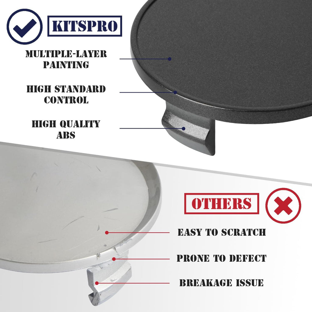 KitsPro 3.25Inch 83MM Wheel Center Caps, Pack of 4 (Chrome, Outer 83MM, Inner 73MM)