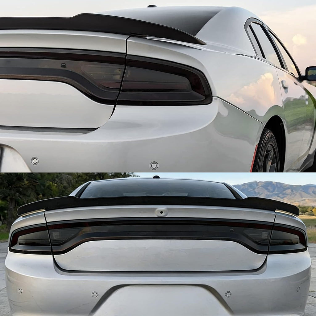 Tail Light Covers Guards Fit for Dodge Charger GT SRT SXT SE R/T Scat Pack 2015-2024, Smoked Black Rear Light Protective Cover Guards Trim Set Exterior Accessories