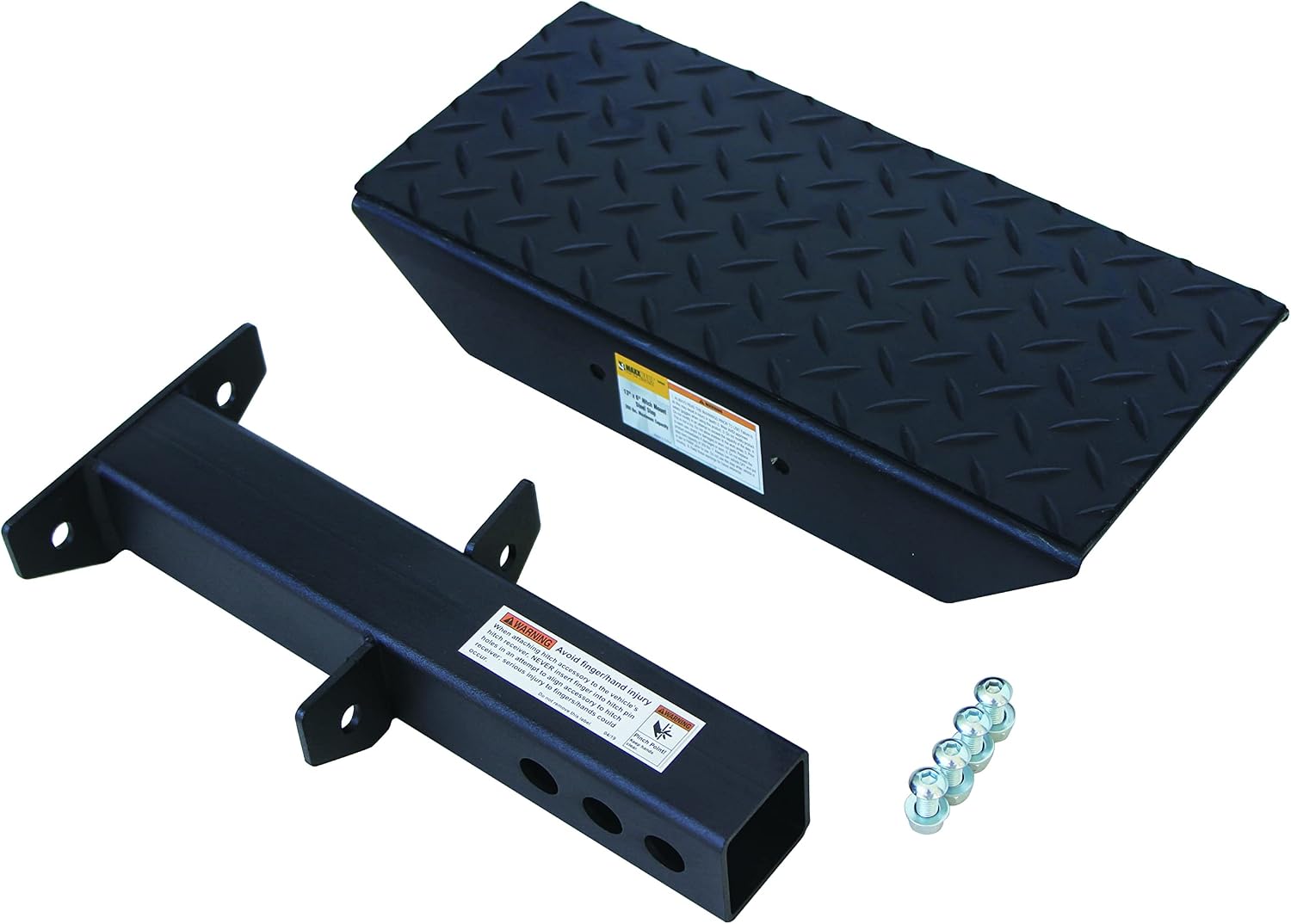 MaxxHaul 50609 Steel Hitch Step for 2 inch Hitch Receiver For SUV Pick Up Truck Flatbed RV Camper With Anti Slip Step