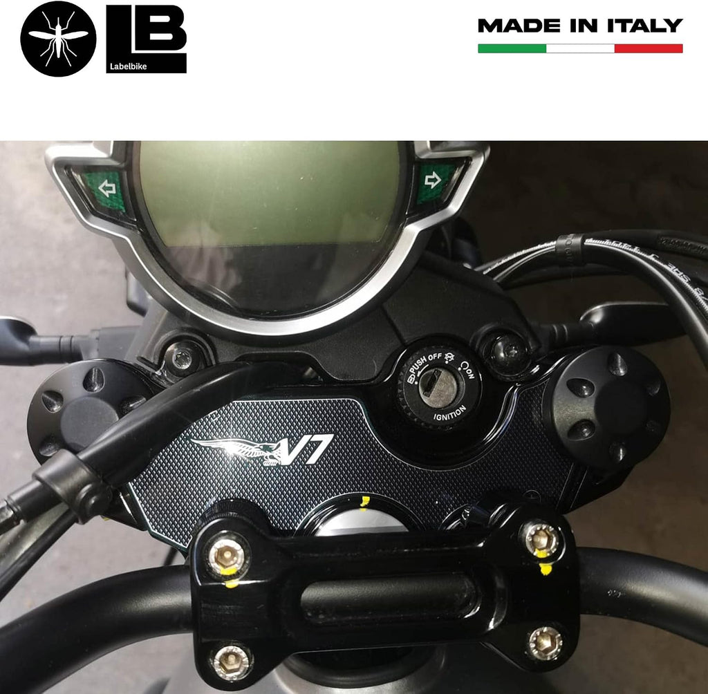 labelbike - 3D Sticker Motorcycle Steering Fork Plate Protection and Decoration in Resin Compatible with Moto Guzzi V7 Stone and Special