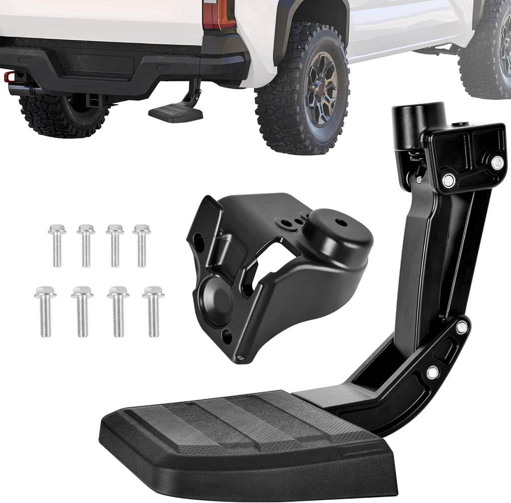 KLN Rear Bed Step Tailgate Bedstep Compatible with Toyota Tacoma 2024 2025 2026 Folding Truck Step Retractable Bumper Tailgate Step 4th Gen Accessories Replace # PT392-35920
