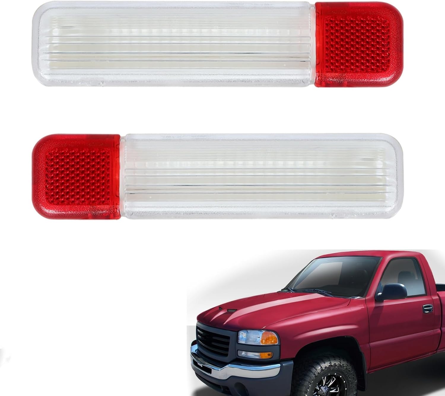 Compatible with Interior Door Lights Lens Panel Courtesy Light Replacement for Silverado/Sierra 1500 2500 3500 1999-2006 15021518 15021517 923-103 923-104