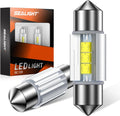 SEALIGHT 31mm DE3175 LED Bulb White 6500K Bright Interior Car Light Error Free CANBUS CSP-2525 Ceramic Chipsets DE3021 DE3022 for Car Interior Dome Map Door License Plate Lights Bulbs (Pack of 2)