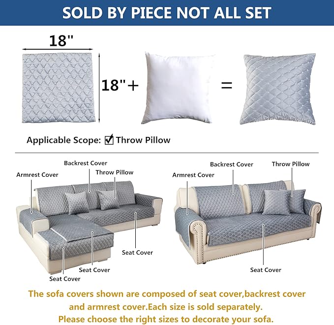 Eismodra Throw Pillows, Couch Cover, Sofa Cover, Sectional Couch Covers - Image 5