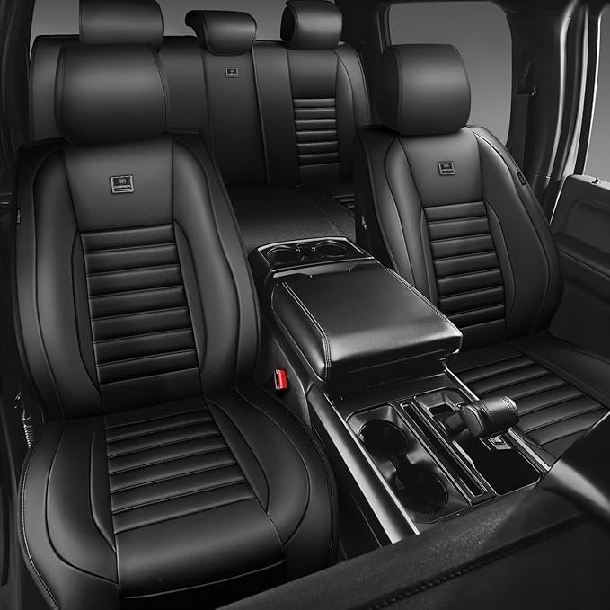 CAR PASS Nappa Leather Car Seat Covers Front Seats, Luxury Seat Protector