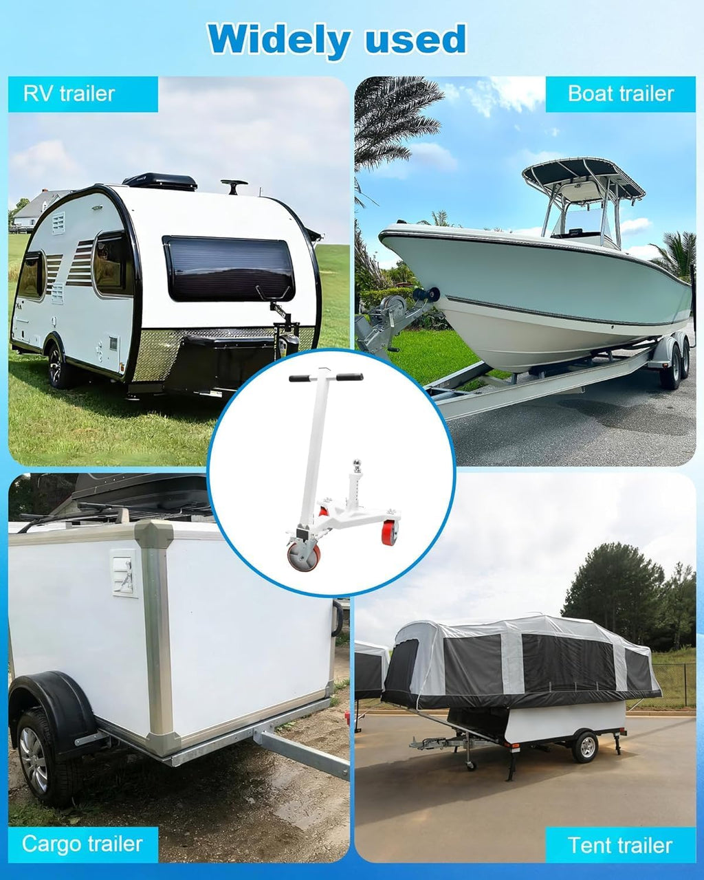 Heavy Duty Trailer Dolly, with 2-5/16 inch Ball | 3500 lb Tongue Weight Trailer Mover Dolly, Angle Adjustable, Suitable for RV Boat Motorcycle Jet Ski
