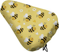 Bike Seat Cover for Most Saddles, Adjustable Bicycle Saddle Protector with Drawstring to Easy Store, Dustproof and Waterproof, Cute Honeybee Bee Light Yellow
