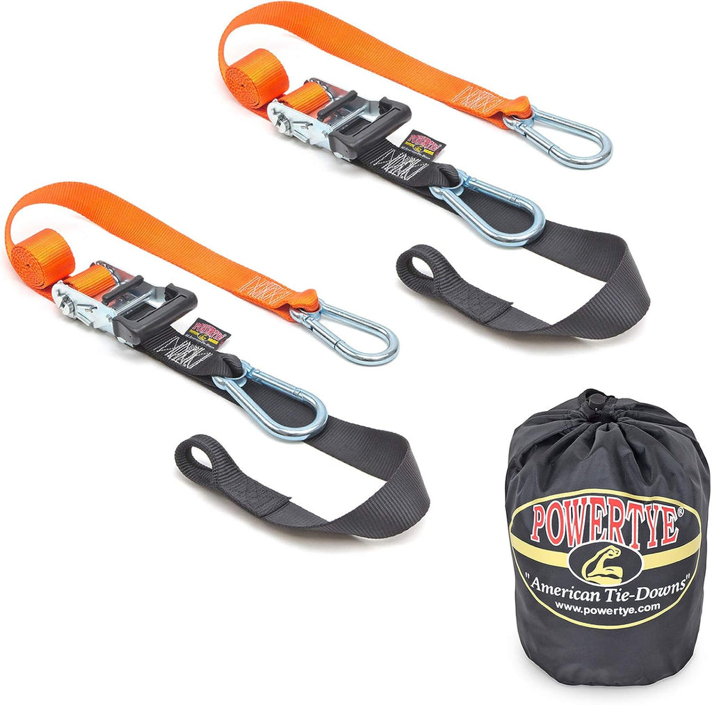 PowerTye 1.5in x 6.5ft Heavy Duty Ratchet Tie-Down Straps
