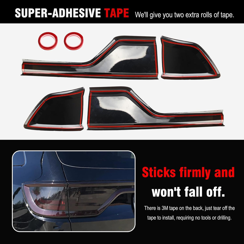 3mirrors Smoked Tail Light Covers Rear Light Guards Durango Accessories for 2014-2025 Dodge Durango Accessories