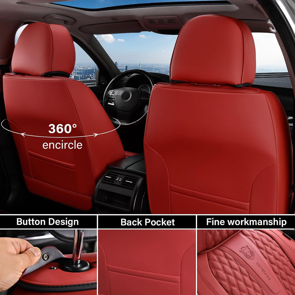 coverado car seat covers full set, red seat, package contents