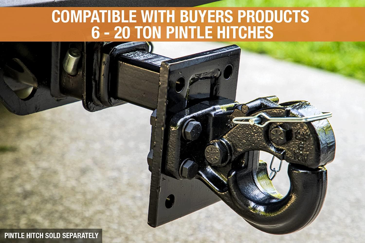 Buyers Products PM87 Pintle Hook Mount, 3 Position Adjustable Trailer Hitch Receiver for 2 Inch Trucks, Heavy‑Duty Tow Hitch Plate, 14,000 lb MGTW, 2,800 lb MVL, Powder‑Coated Steel