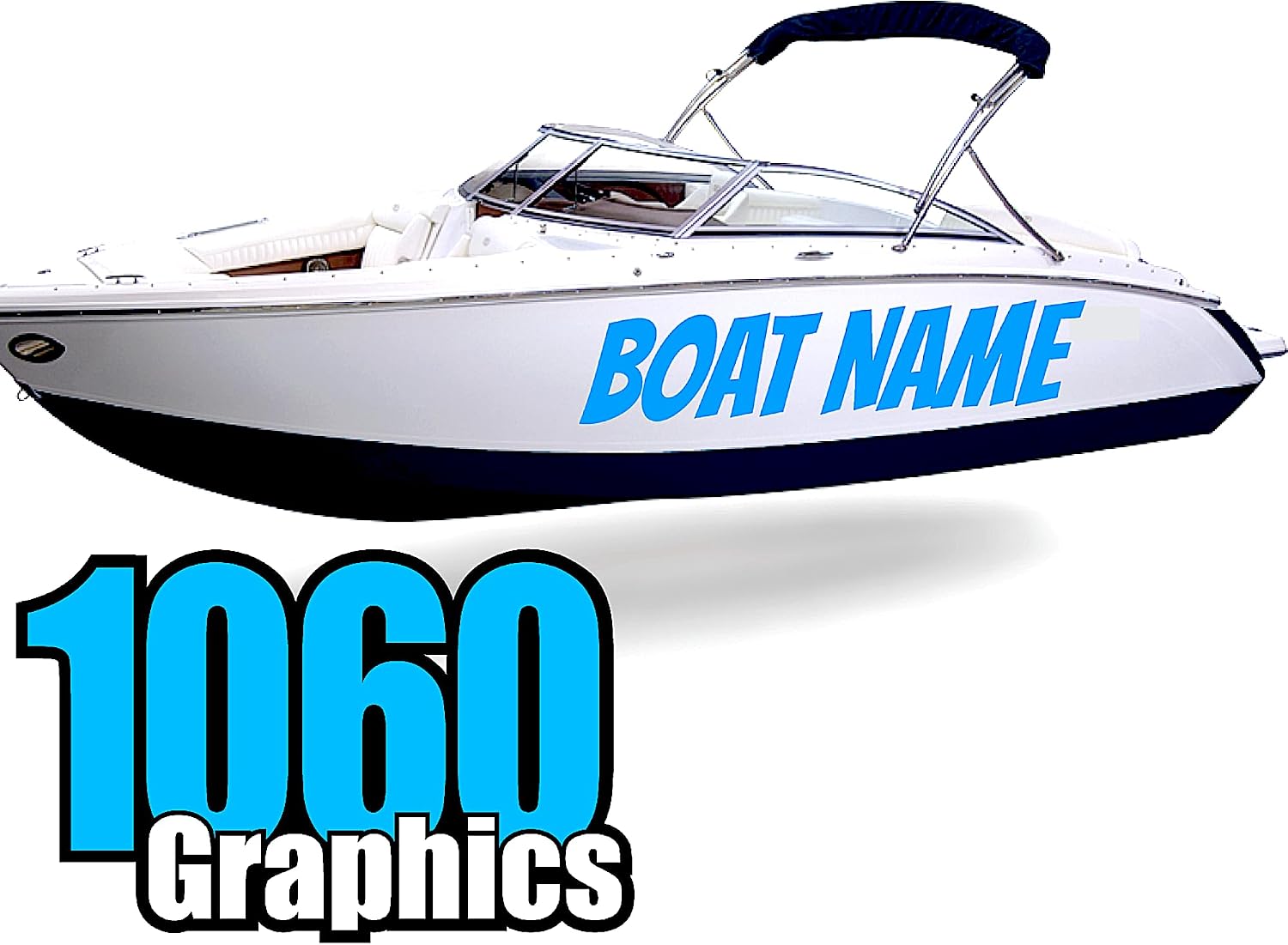 Custom Vinyl Boat Numbers & Letters (Two Decals)