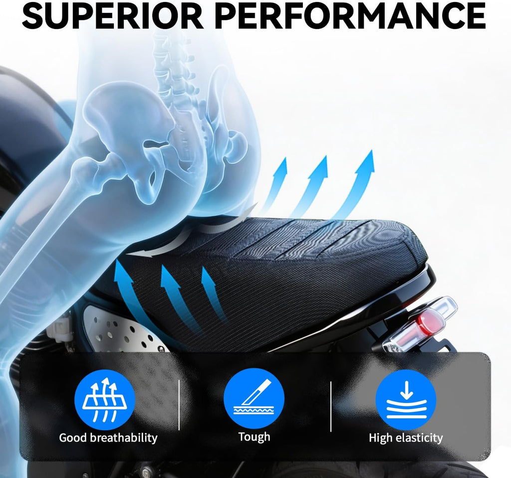 CHANGCHENG Ribbed Gripper Seat Cover for Ridstar Q20 YVY K20/Q20 E-Bike,Dirt Bike Style Non-Slip Waterproof PVC Leather Saddle Sleeve,Custom Fit Ebike Accessories for Q20 Pro/Plus YVY K20/Q20 -Black