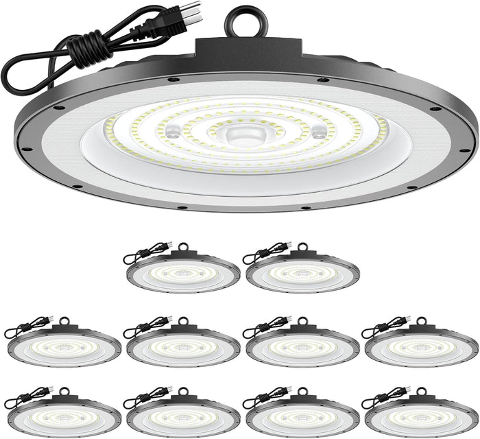 AIKVSXER 10 Pack 300W UFO LED High Bay Light, 45000LM 6000K LED Shop Light