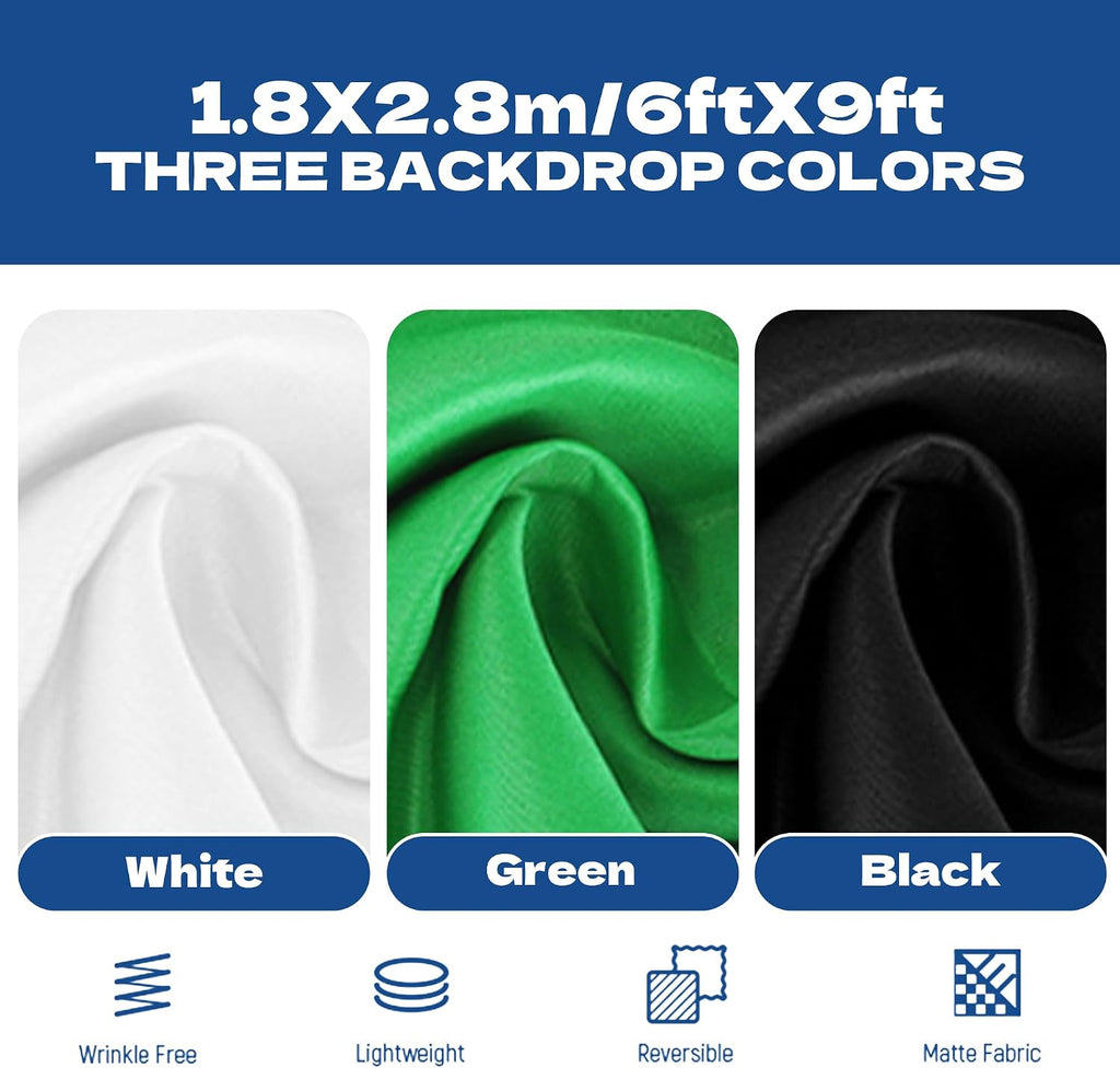 photography softboxes kit with 6.6x10ft backdrop stands on a desk or shelf
