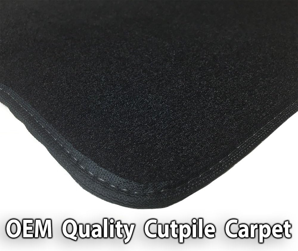 Custom Fit 2 Piece Carpet Front Mats Compatible with 1997-2004 Corvette Coupe with Black C5 Flag Logo - Tan