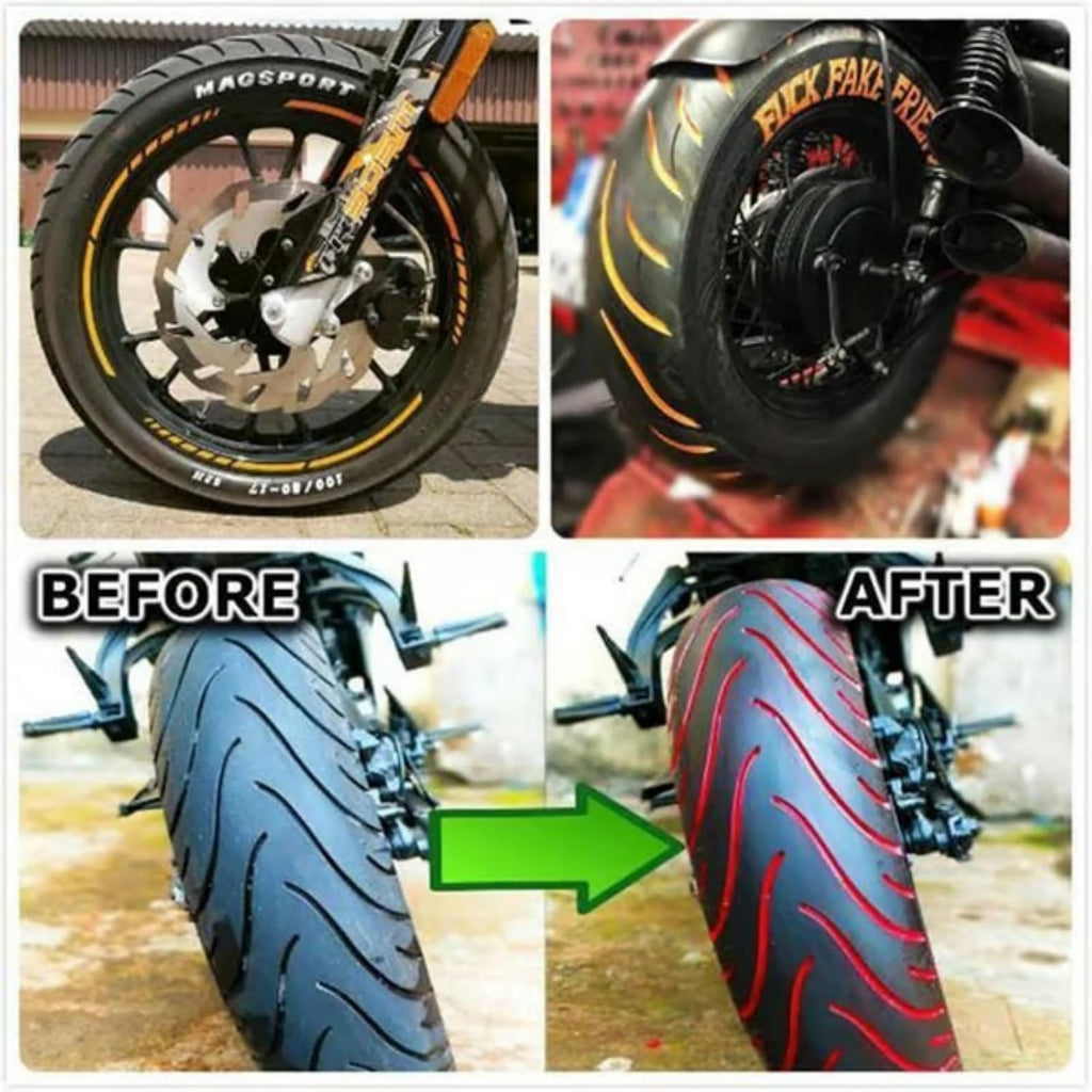 Waterproof Non-fading Tire Paint Pen, Tire Paint Pen for Car Tire Letters, 12 Colors Tire Marker, Repairing Tire Scratches, For Car & Motorcycle Tire (Orange)