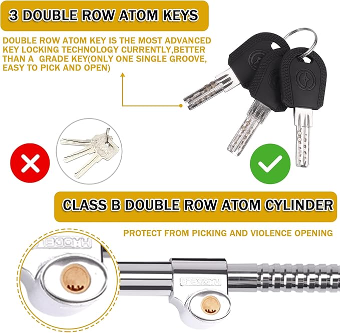 Tevlaphee Universal Steering Wheel Brake Lock Anti-Theft Retractable Double - Image 4