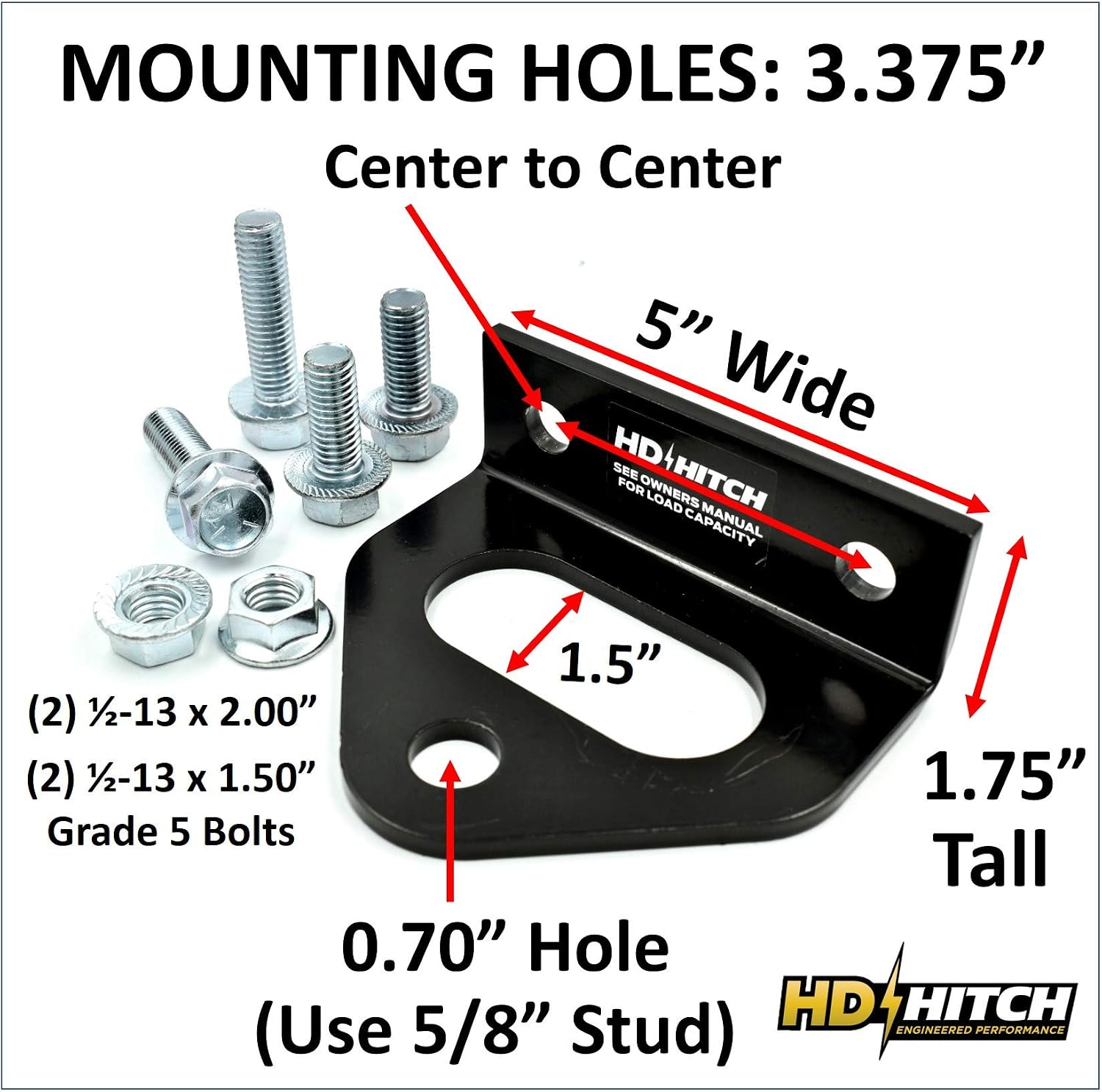 Universal Tow Hitch 1/4"(6mm) Thick Heavy Duty Steel Fits Exmark Lazer-Z Next LazerZ X Series, Toro ZMaster Hustler Super Z FasTrak Sport X One ZR7 Z4 Mini Z ATZ Zero Turn Mower, Hardware Included