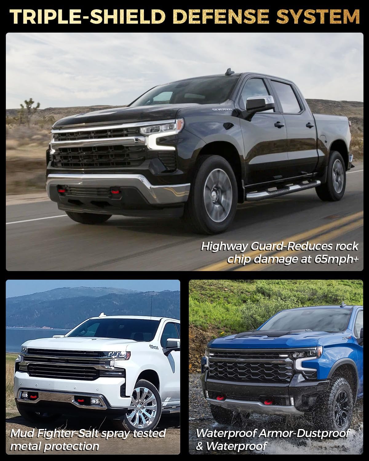 Tow Hook Covers Fit for Chevy Silverado 1500, Red | 2007-2025 Compatible, Unique Design, Anti-Rust & Weather Protection, Easy No-Tool Install, Custom Front Accessories