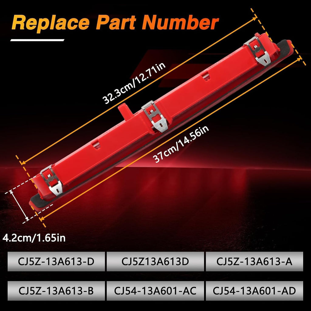 FUSCH LED Third Brake Light High Mount Stop Lamp Compatible with Ford Escape 2013-2019 Rear Center 3rd Brake Light Replace# CJ5Z-13A613-D