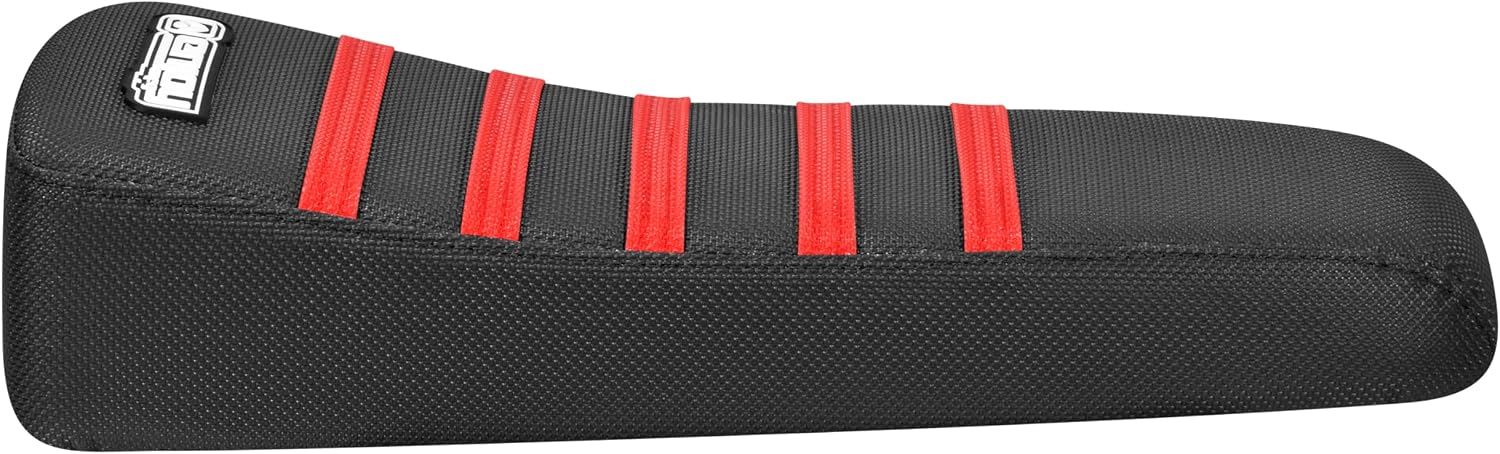 Enjoy Mfg Seat Cover - Compatible with Coleman CR 200 U Mini Bike #594 (All Black with Red Ribs)