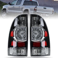 Tail Light Assembly Compatible With 2005-2015 Tacoma Pickup Driver and Passenger Side LED Taillights Brake Signal Assembly with Bulb and Harness (Black Housing Style)