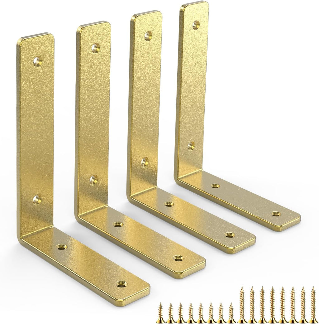 gold heavy duty shelf brackets 8 inch, extra, main product view