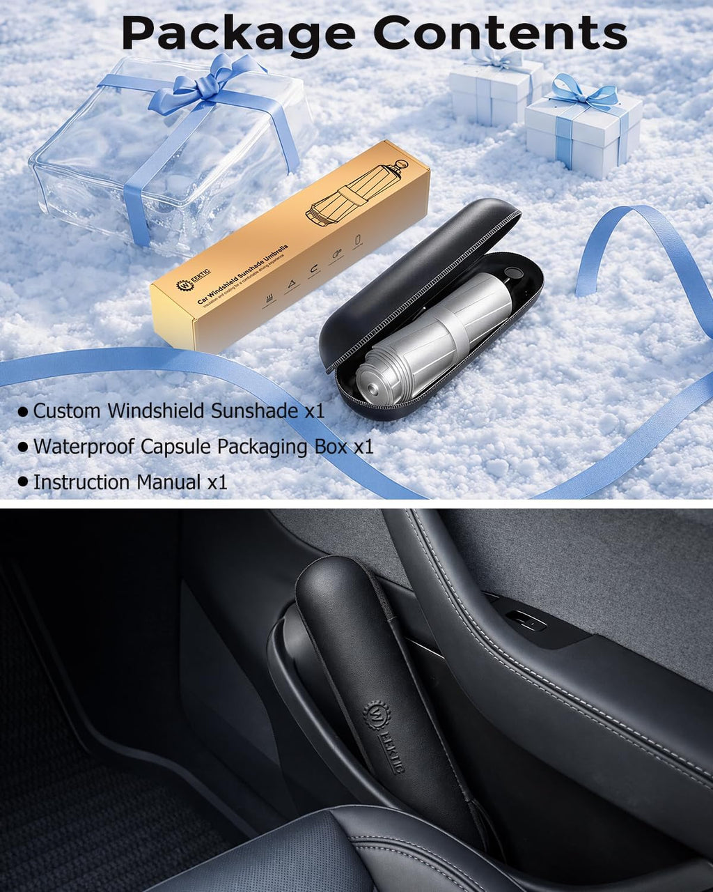Weektic Custom Windshield Sun Shade Umbrella for Ford Explorer 2011-2026, [Double Thickened Ice Crystal Coating] Sun & Heat Protection, Keep Vehicle Cool & Protect Interior