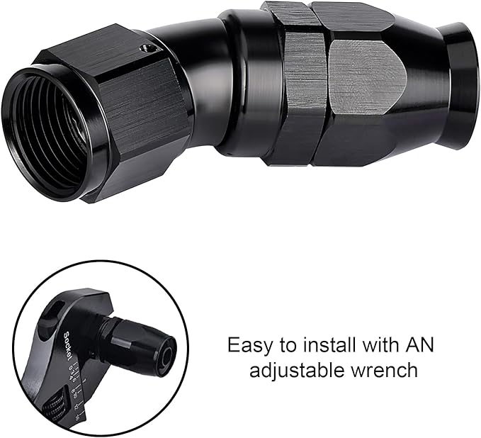 EVIL ENERGY 12AN 30 Degree PTFE One Piece Full Flow End Hose Fitting Aluminum - Image 6