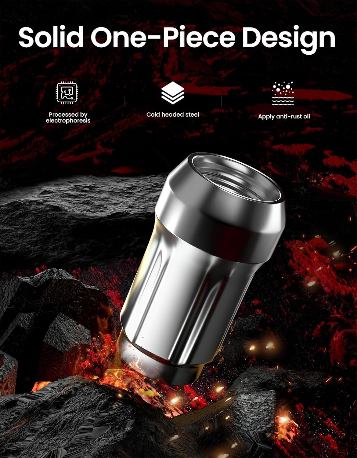 GAsupply 12x1.5 Lug Nuts Spline, Closed End Chrome Acorn Tuner Lug Nuts 1.38" 35mm Tall Conical Seat 60 Degree for Aftermarket Wheels, Pack of 20+1 Spline Tuner Socket Key