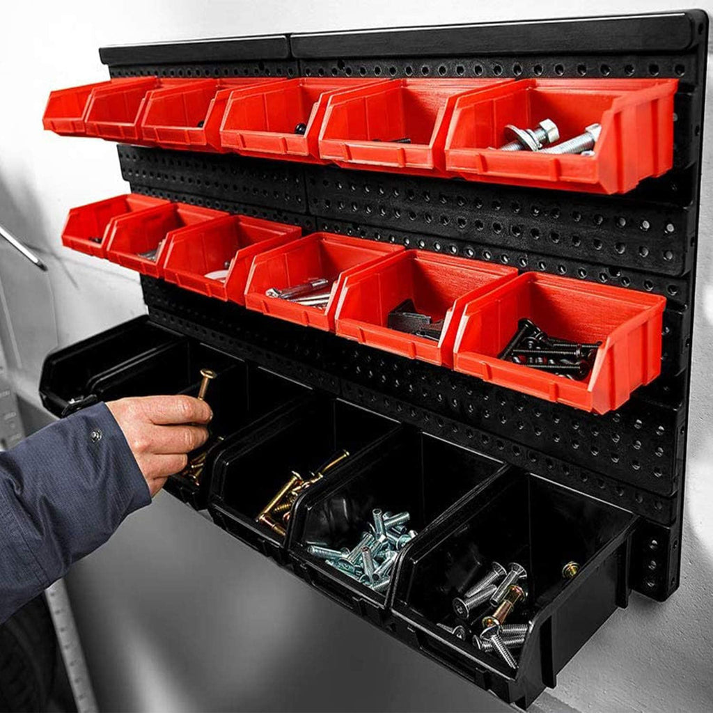 wall mounted storage bins, 30 wall mount tool, front angle view