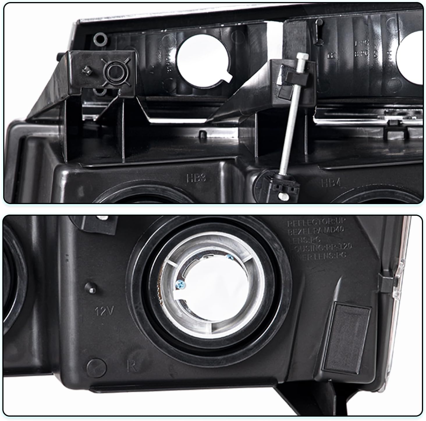 TUSDAR 4pcs Headlight Assembly Set Replacement for 2004-2012 Chevy Colorado/GMC Canyon, 2006-2008 Isuzu I-Series w/Bumper Lights Black & Smoke