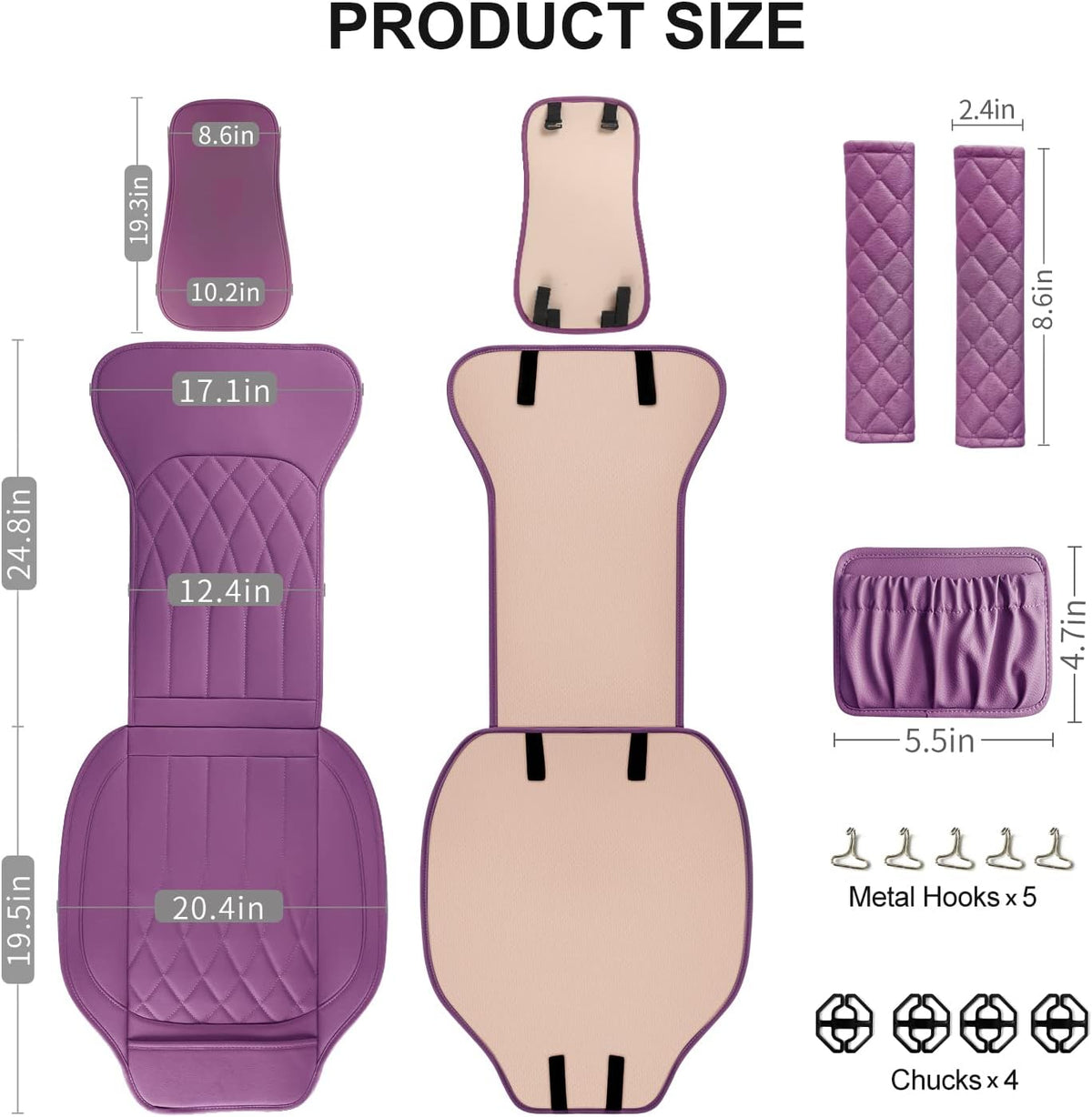 beitk 2 pack waterproof front car seat covers shown in use