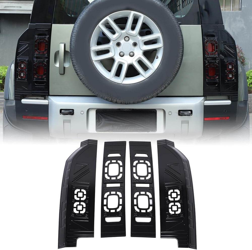 4PCS Tail Light Cover Kit Compatible with Land Rover Defender 90 110 130 2020...