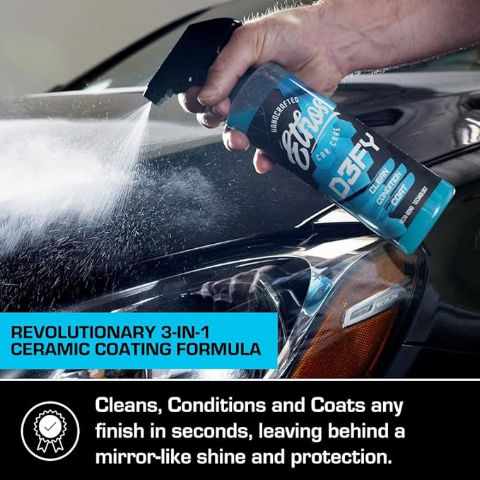 Ethos Defy - 3 in 1 Ceramic Coating - Waterless Car Wash Spray & Wax - Ca...