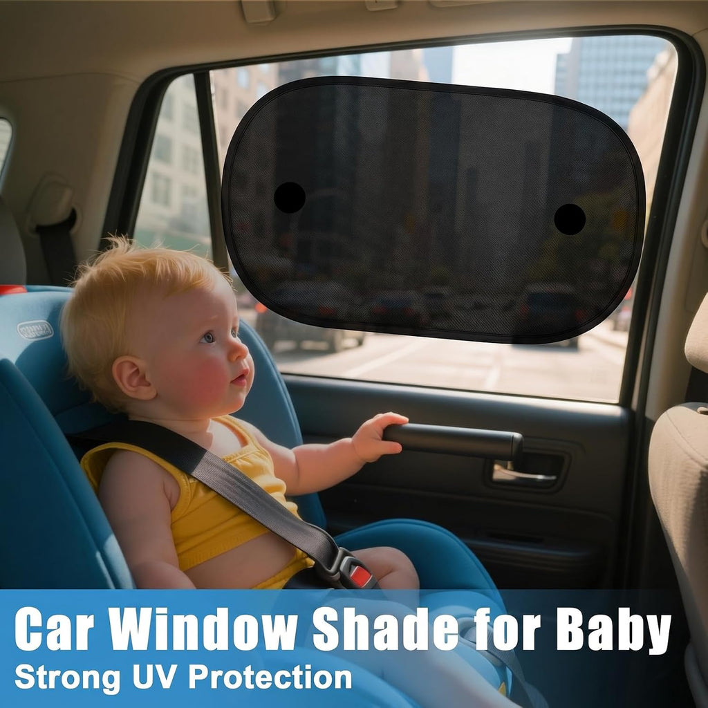Car Window Shades for Side Window, 4 Pack 2026 New Upgrade Car Shades, Sun Shade Side Window with 8 Suction Cups, Can Blocks 99.98% UVR