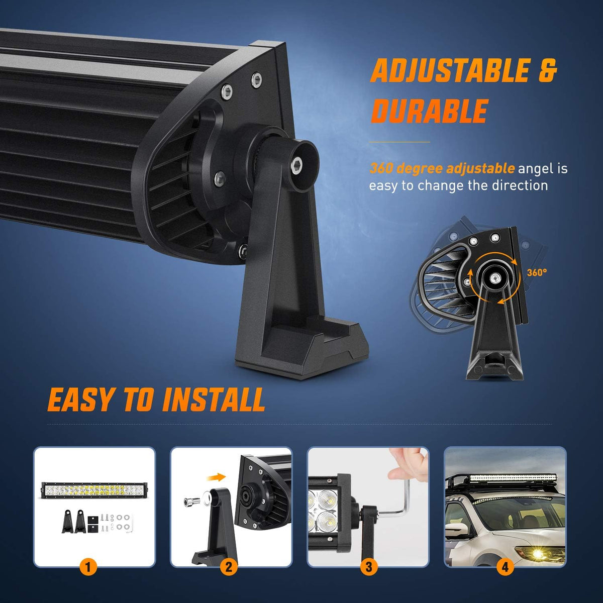 nilight - 70003c-a 22" 120w led light bar, package contents
