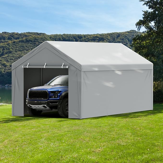 VEVOR Carport Replacement Canopy Cover Top + Side Wall 13 x 20 ft, Garage Tent - Image 8
