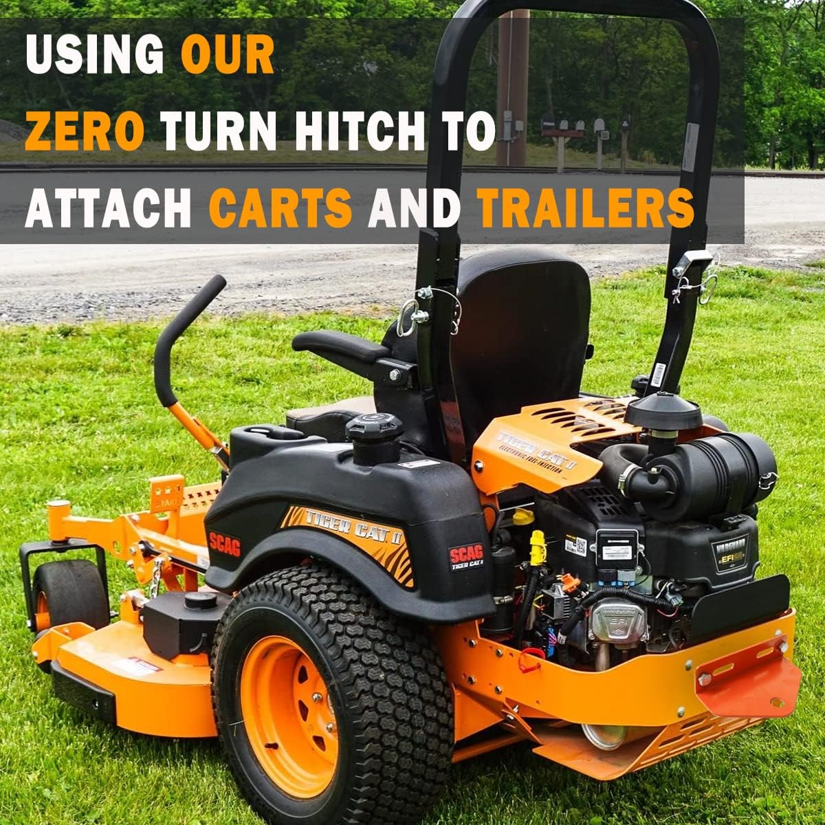 Universal Heavy Duty Zero Turn Mower Trailer Hitch - 3/4'' Trailer Hitch Mount - 3/16 Inch Thick and Rugged Steel with 2 Nuts and Bolts