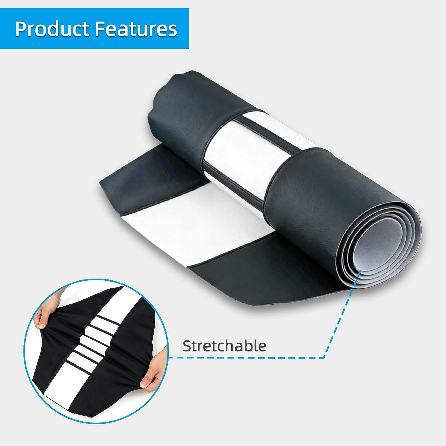 E-riding Universal Soft Rubber Motorcycle Seat Cover - White Stripe Gripper Design Fits for CR125R CR250R CRF250R CRF450R YZ125 YZ250F YZ450F KX250F Ebike Dirt Pit Bike