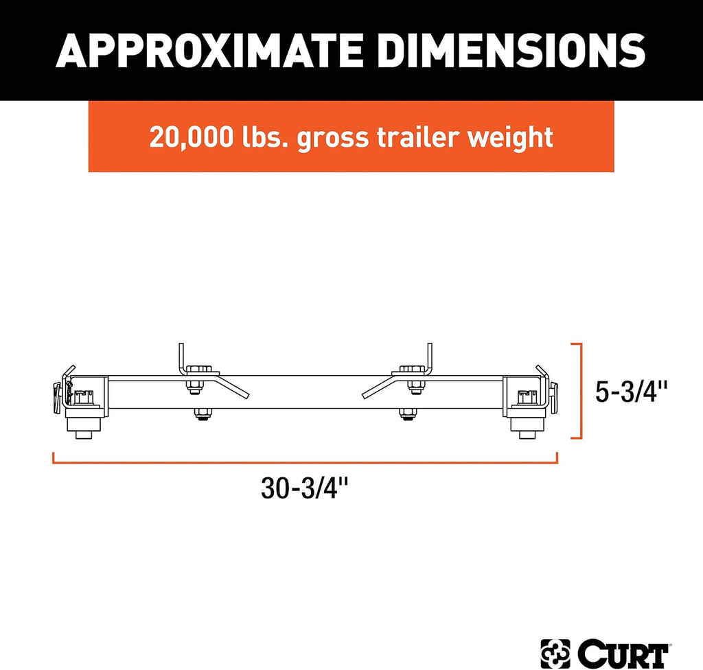 CURT 16023 Replacement Chevrolet Silverado, GMC Sierra 2500, 3500 HD Puck System 5th Wheel Roller Adapter, 20,000 lbs, Hitch Head and Roller Required