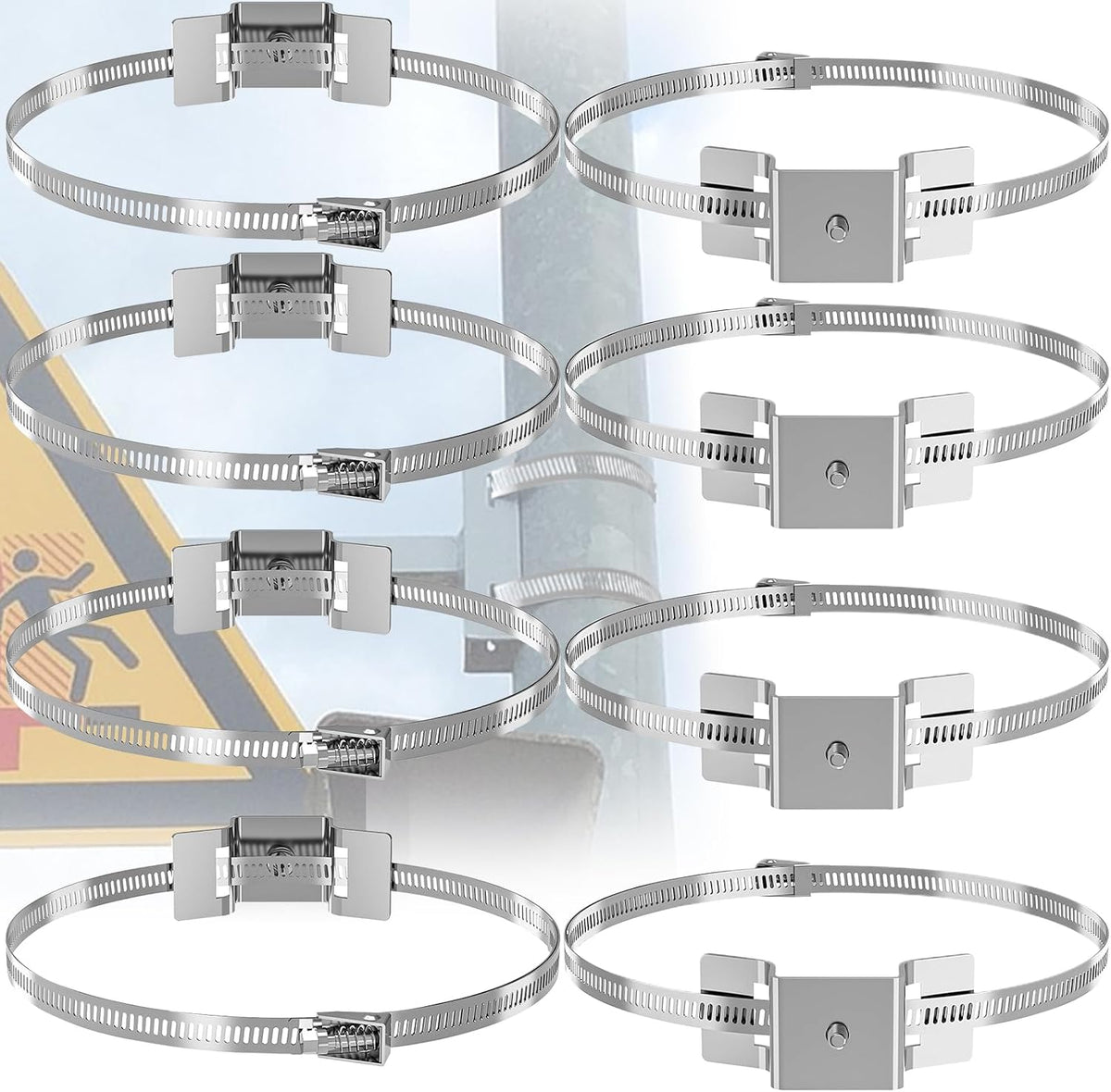 zhoudashu 8pcs sign mounting brackets for larger poles, main product view