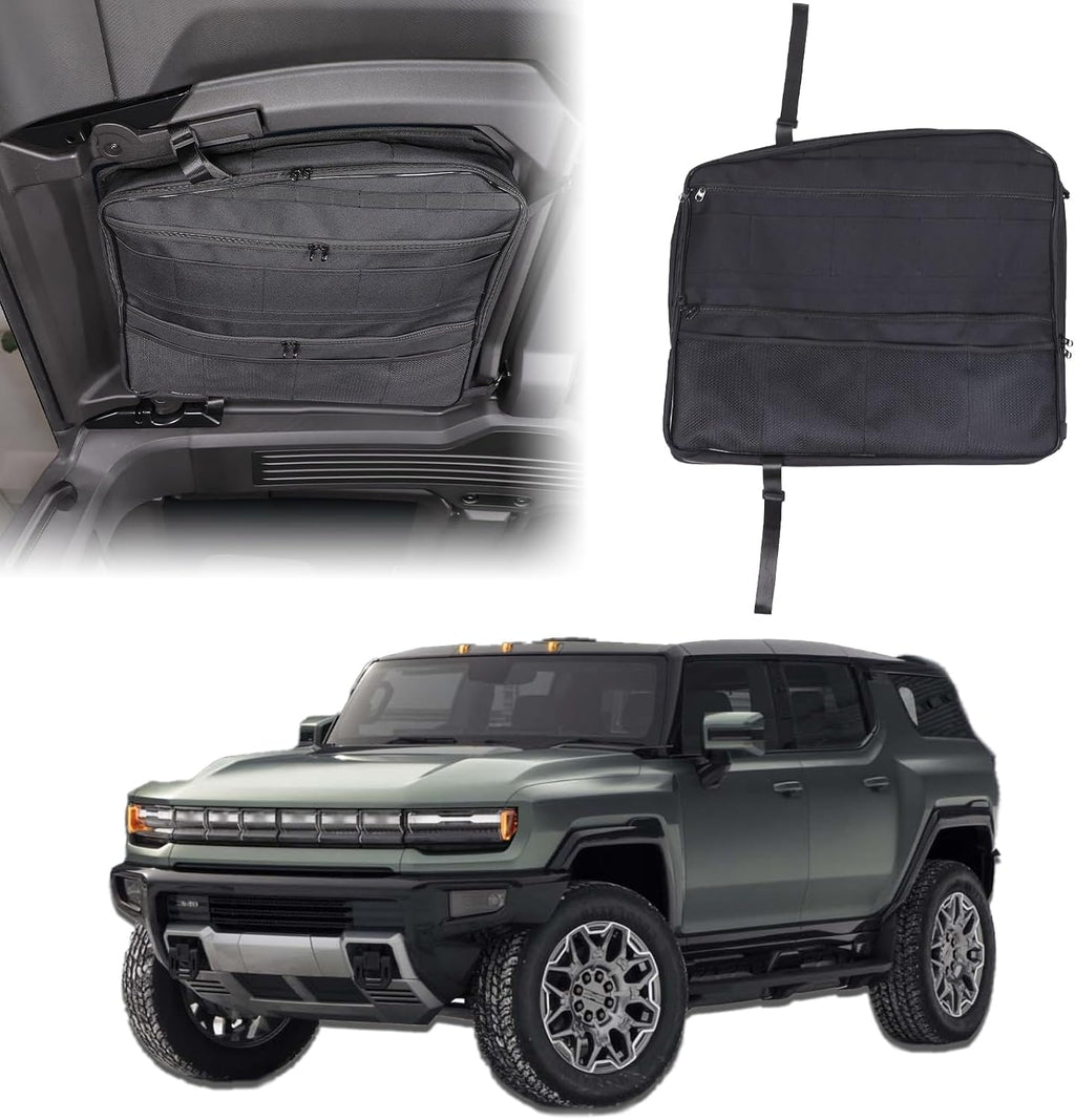 Car Sunroof Organizer Bag Compatible with 2024 2025 2026 Hummer EV Hardtop Roof Panel Storage Bag Waterproof Foldable Multi-Function Car Rooftop Carrier Storage Bags (Rear Top Roof Glass-Left)